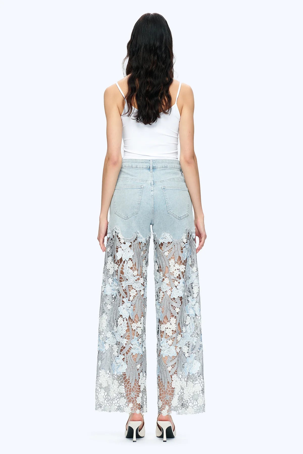 Bayeas Floral Lace High Rise Wide Leg