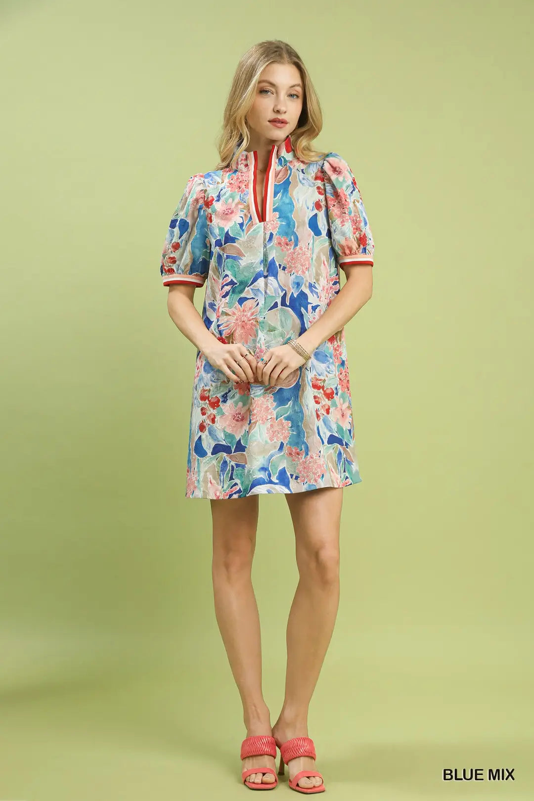 Jacquard Bloomscape Print Mini Dress