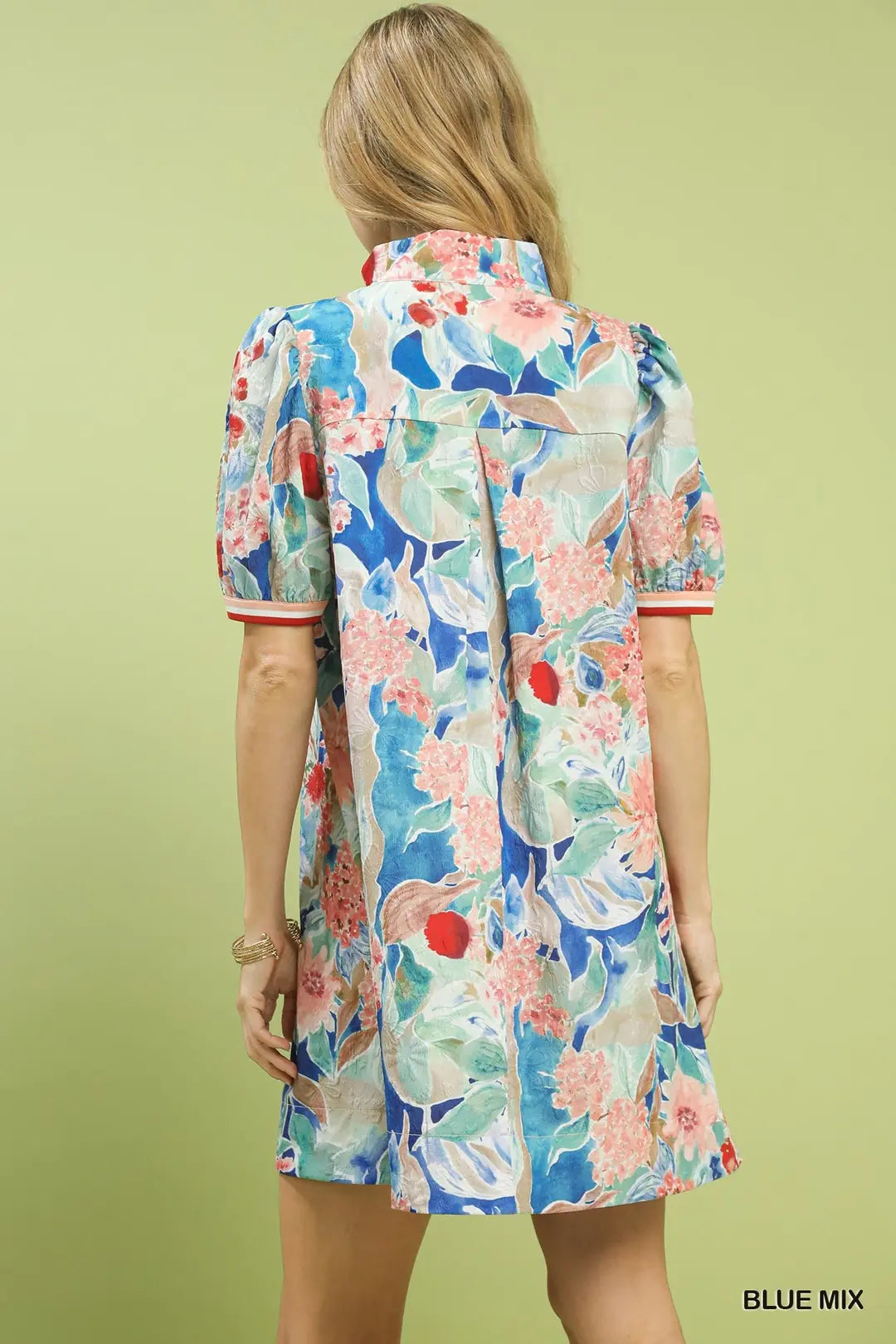 Jacquard Bloomscape Print Mini Dress