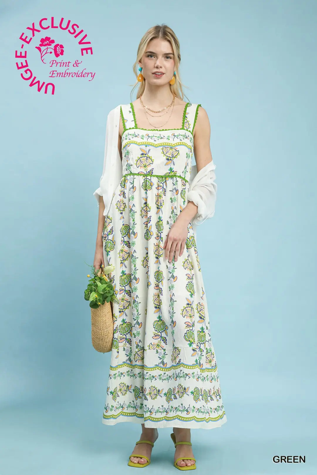 Floral Print Tiered Midi Dress