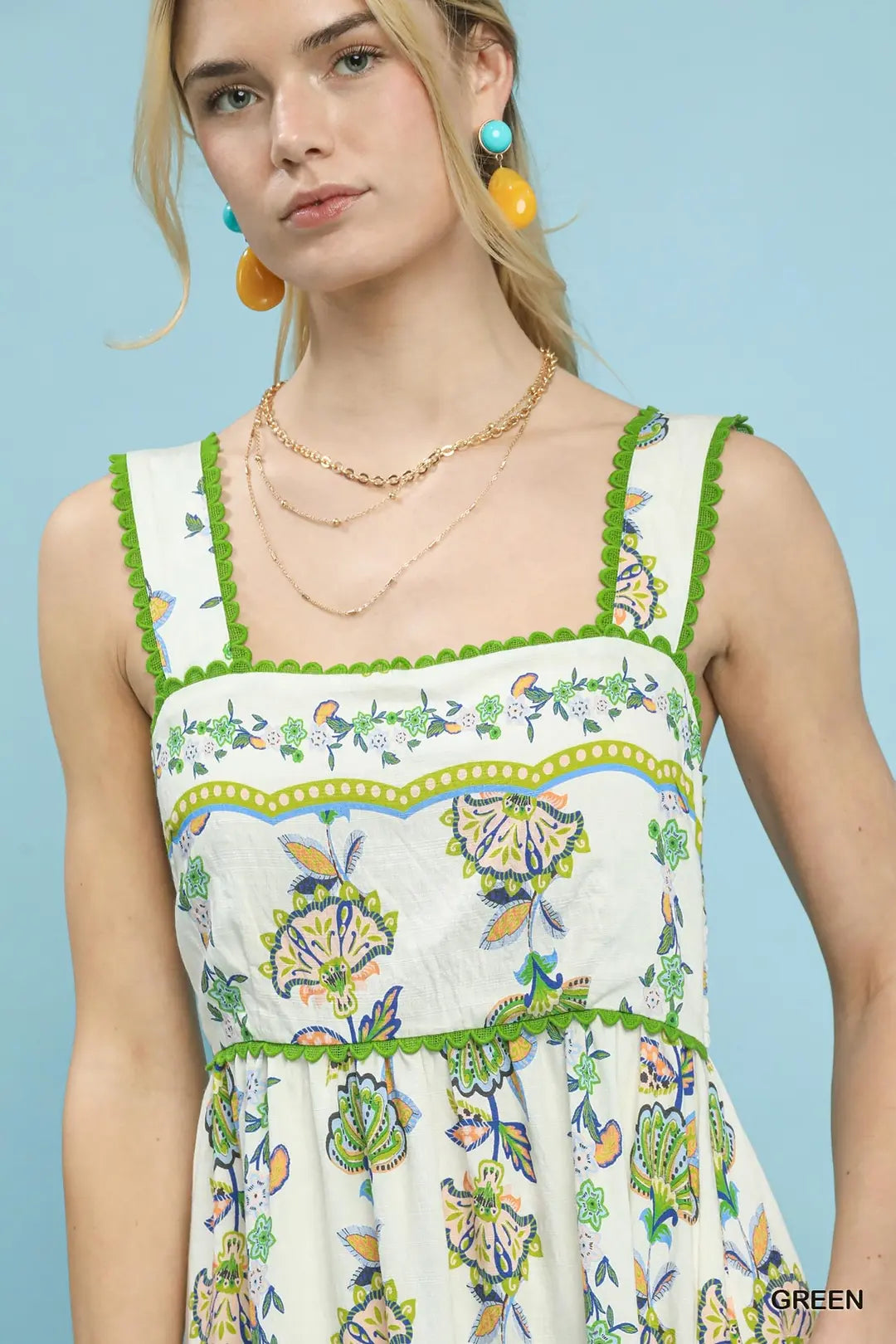 Floral Print Tiered Midi Dress