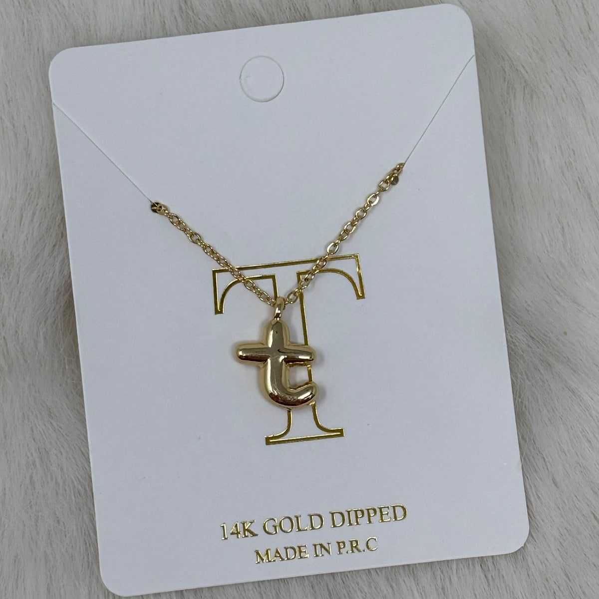 Sm Gold Bubble Initial Necklace