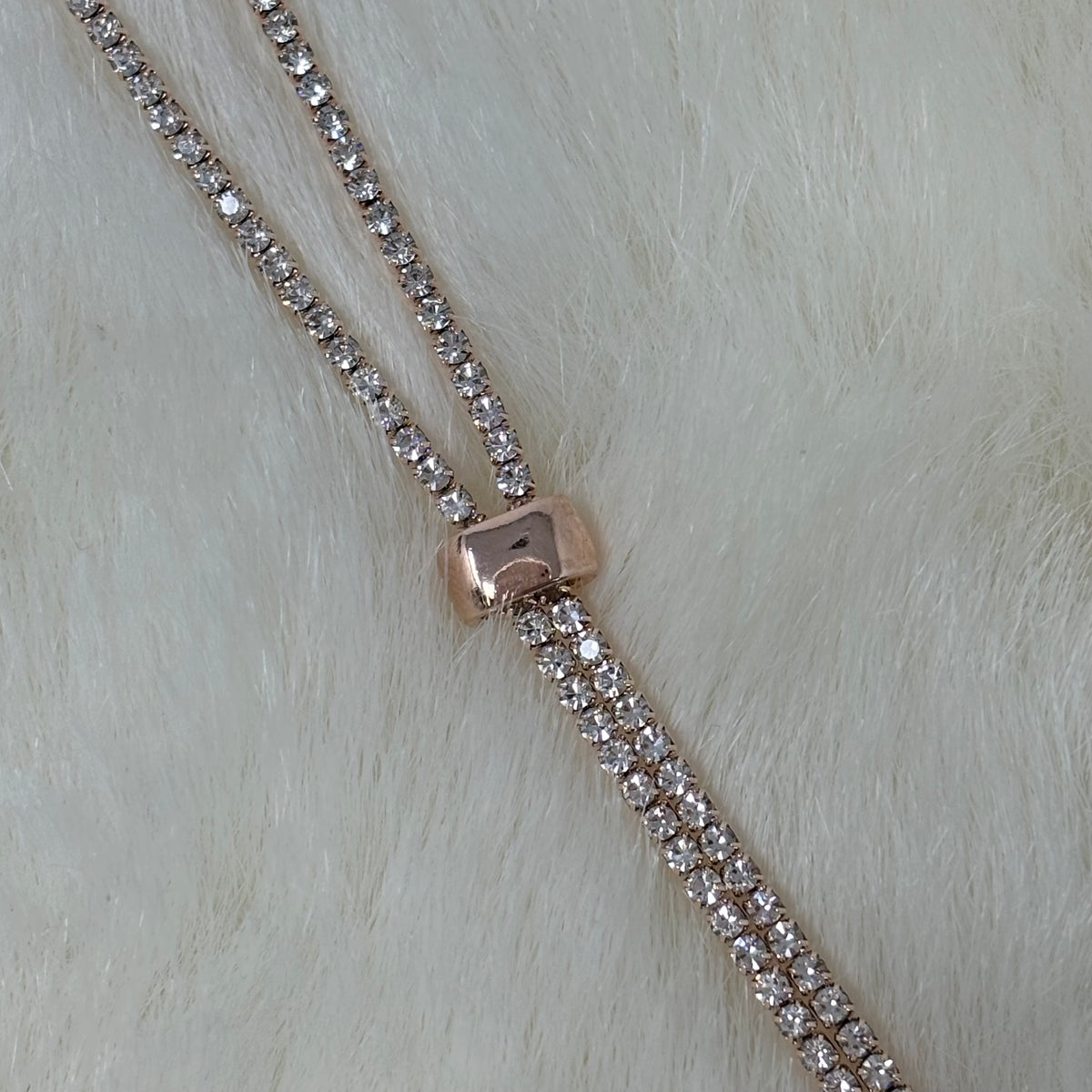Long Rhinestone Adjustable Necklace