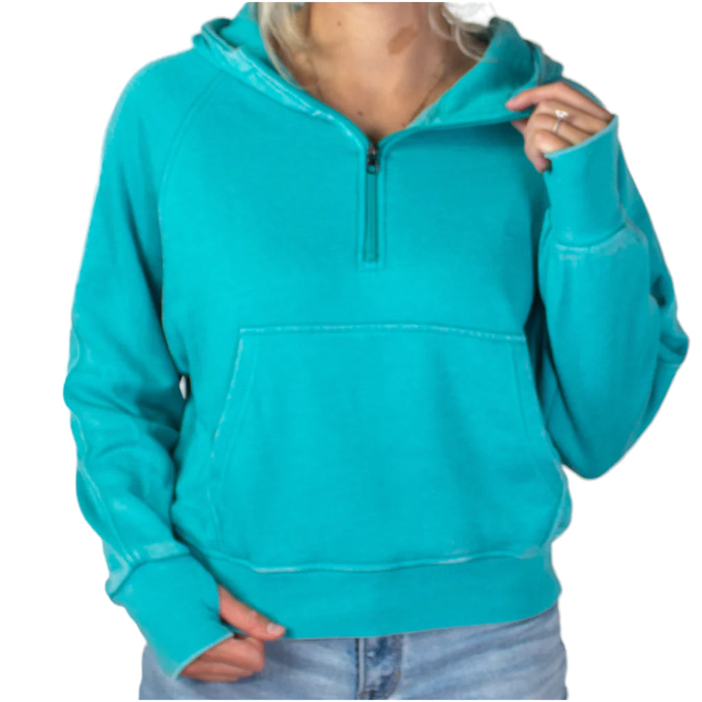 Half Zip Wash Hoodie
