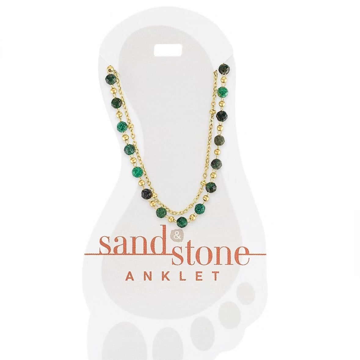 Gold Sand &amp; Stone Anklet