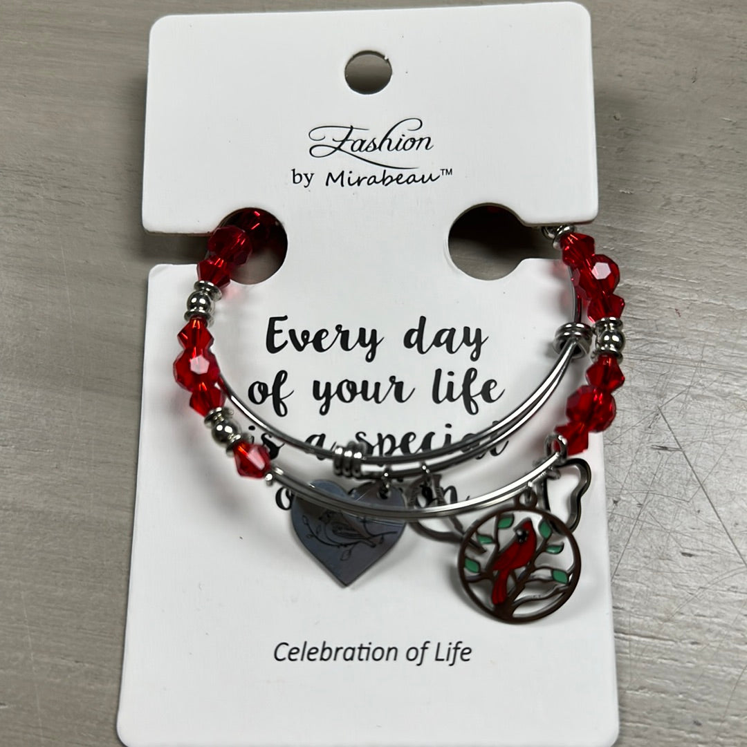 Set Of Two Cardinal Charm Bracelets