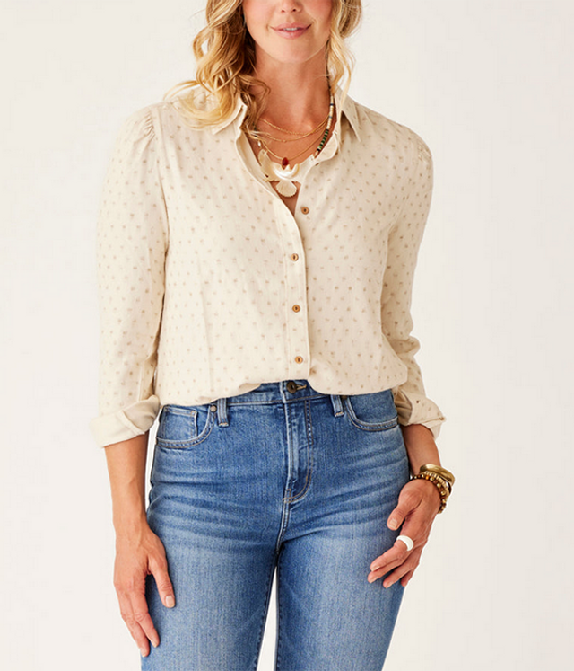 Nadia Twill Shirt - Birch Crosshatch