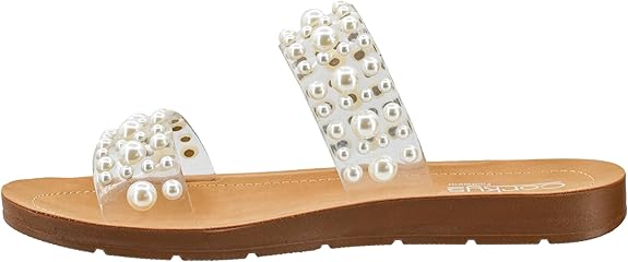 Double Take Sandals - Clear w/Pearls