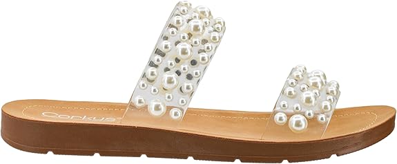 Double Take Sandals - Clear w/Pearls