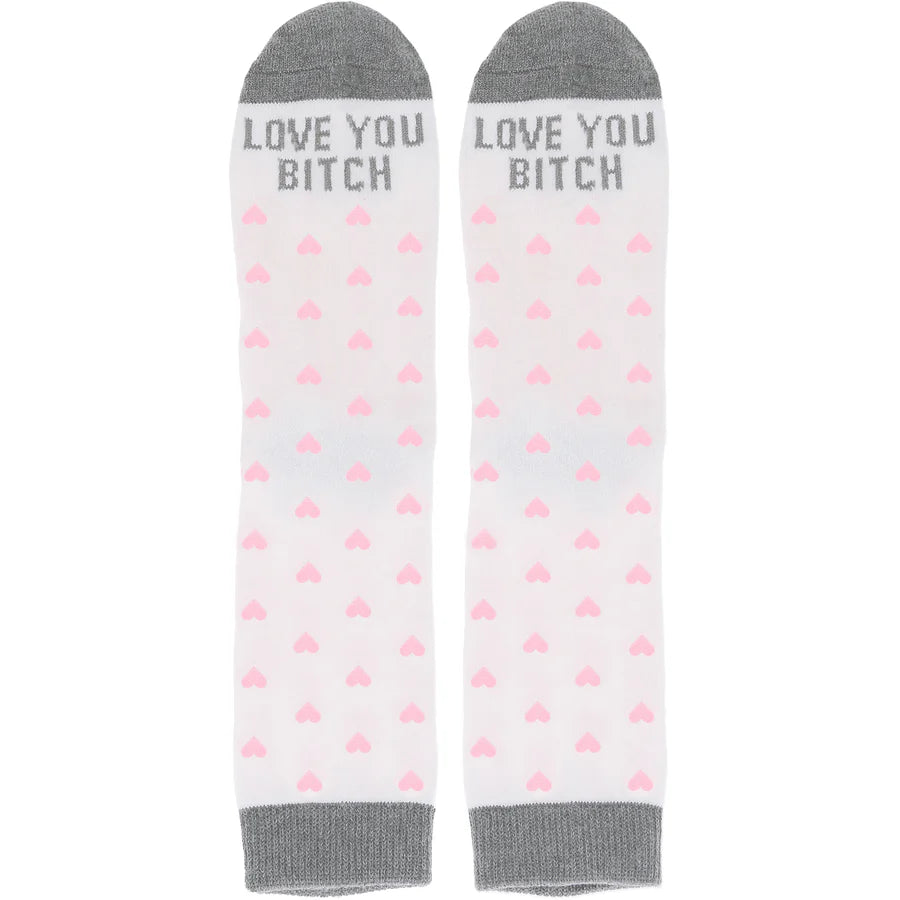 Love You B*tch Slipper Socks Gift Set