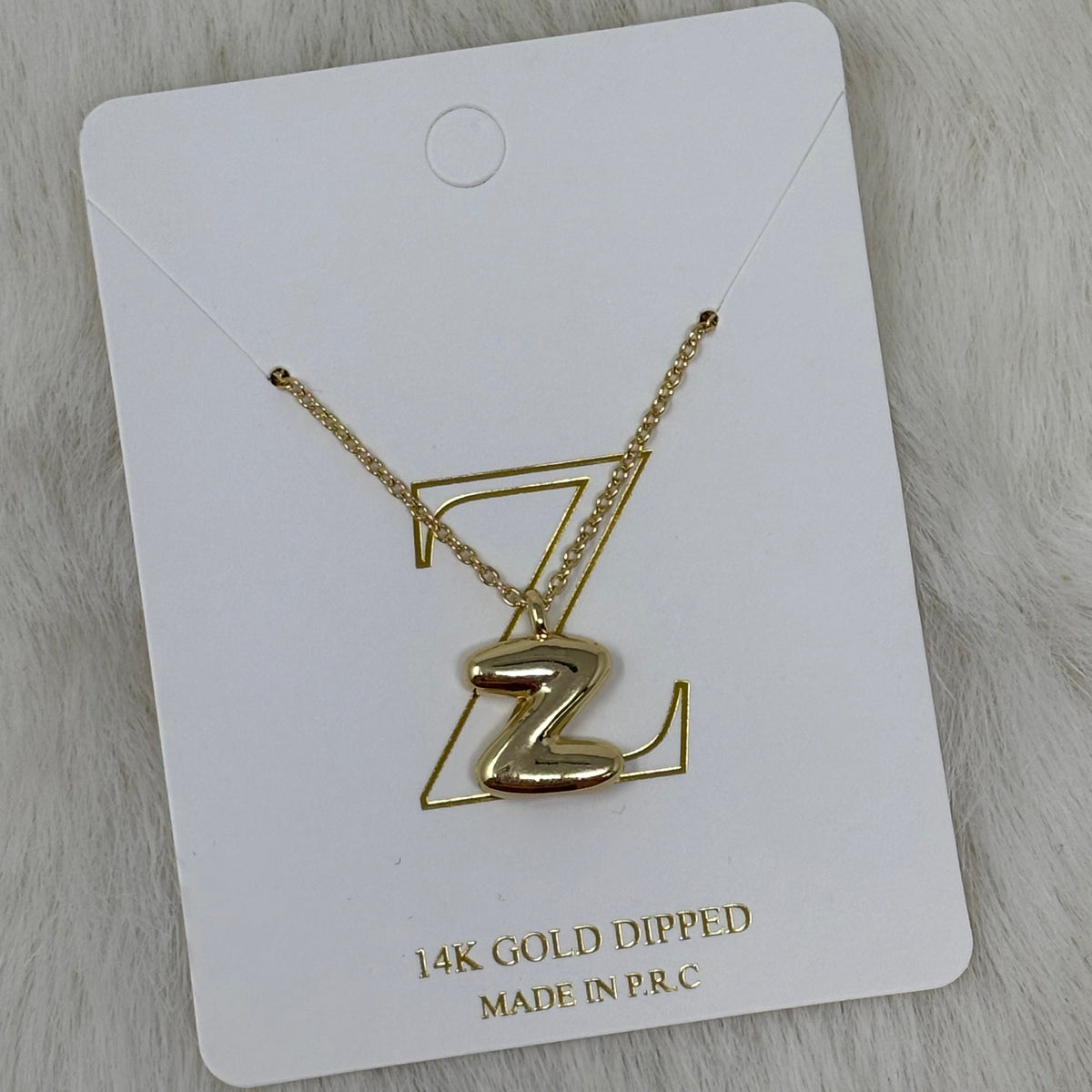 Sm Gold Bubble Initial Necklace