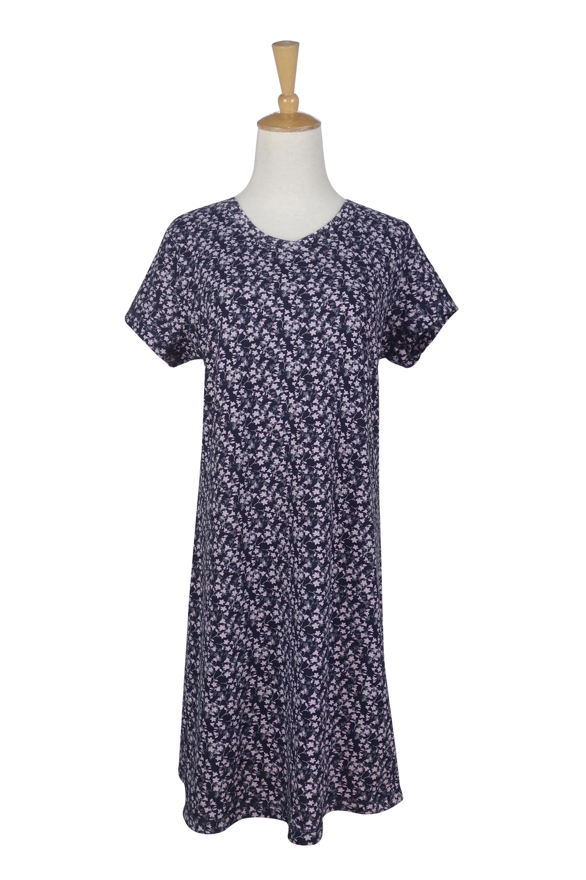 Navy & Pink Floral Sleep Dress