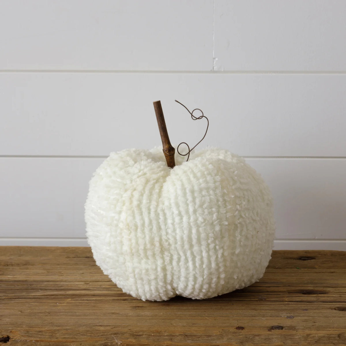 Lg. White Fabric Pumpkin