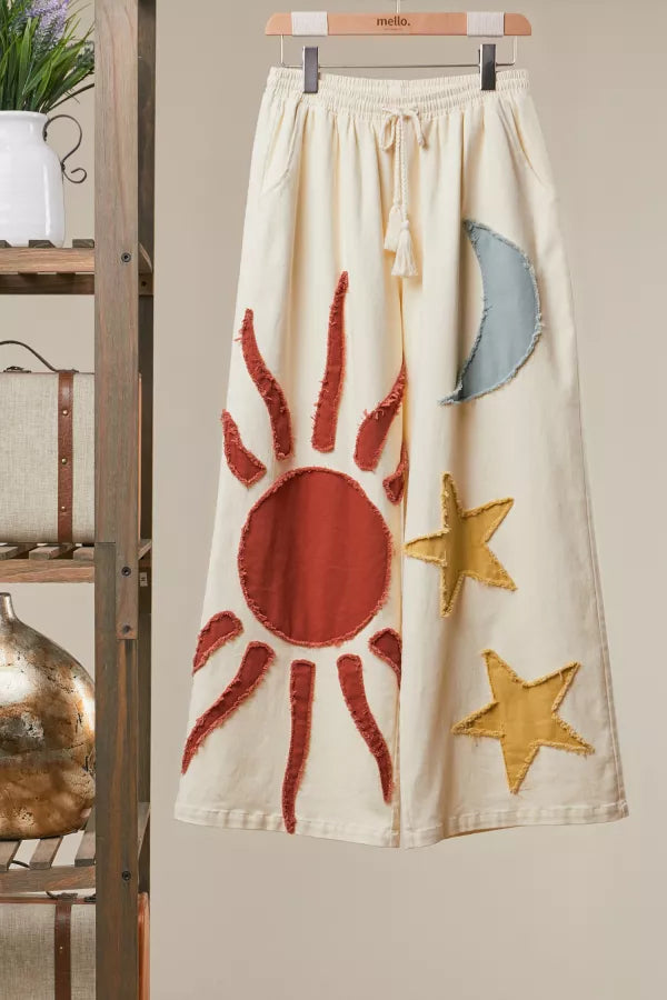 Ivory Sun/Moon/Stars w/ Drawstring Pants