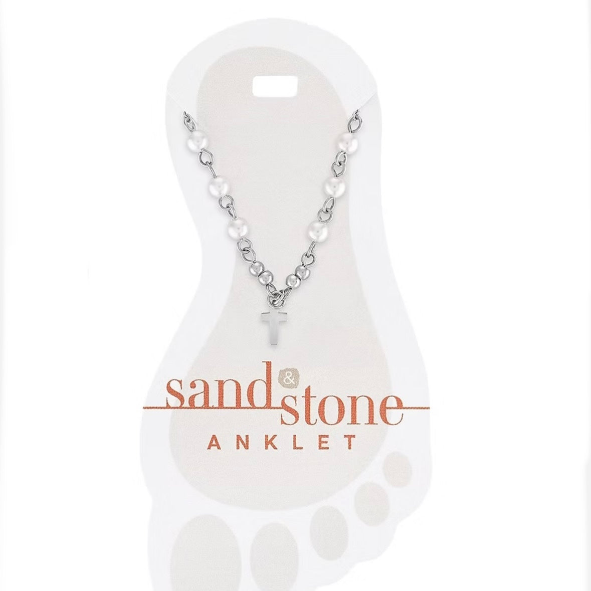 Silver Sand &amp; Stone Anklet
