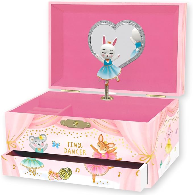 Animal Ballerina Musical Jewelry Box w/ 1 Drawer
