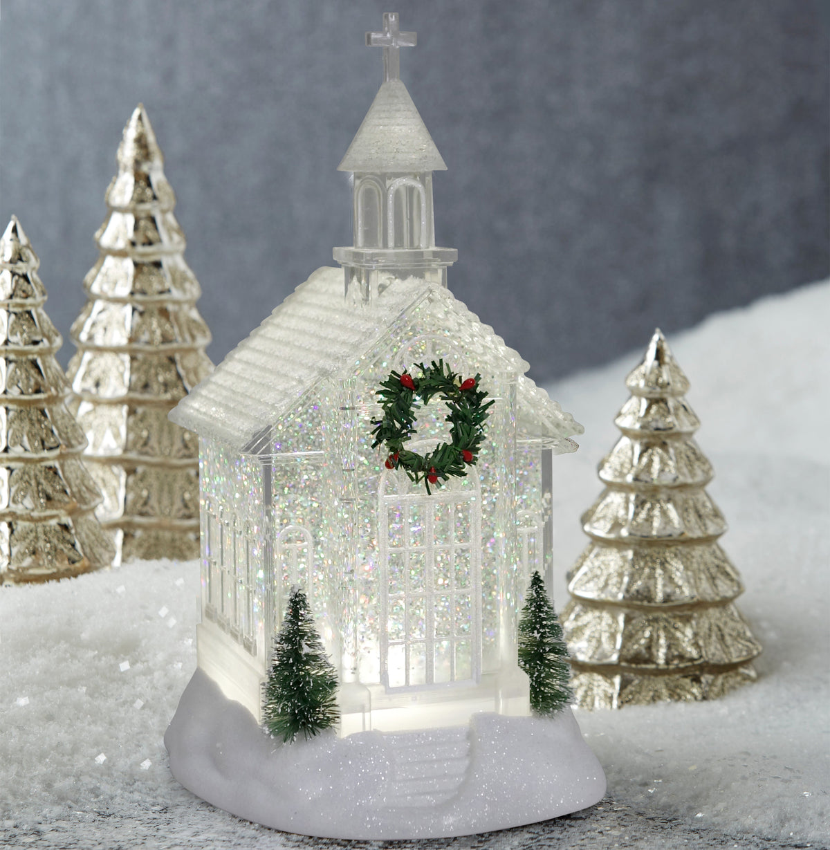LED Glitter Church 10.625&quot;