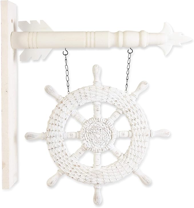White Ship Wheel for Arrow Holder