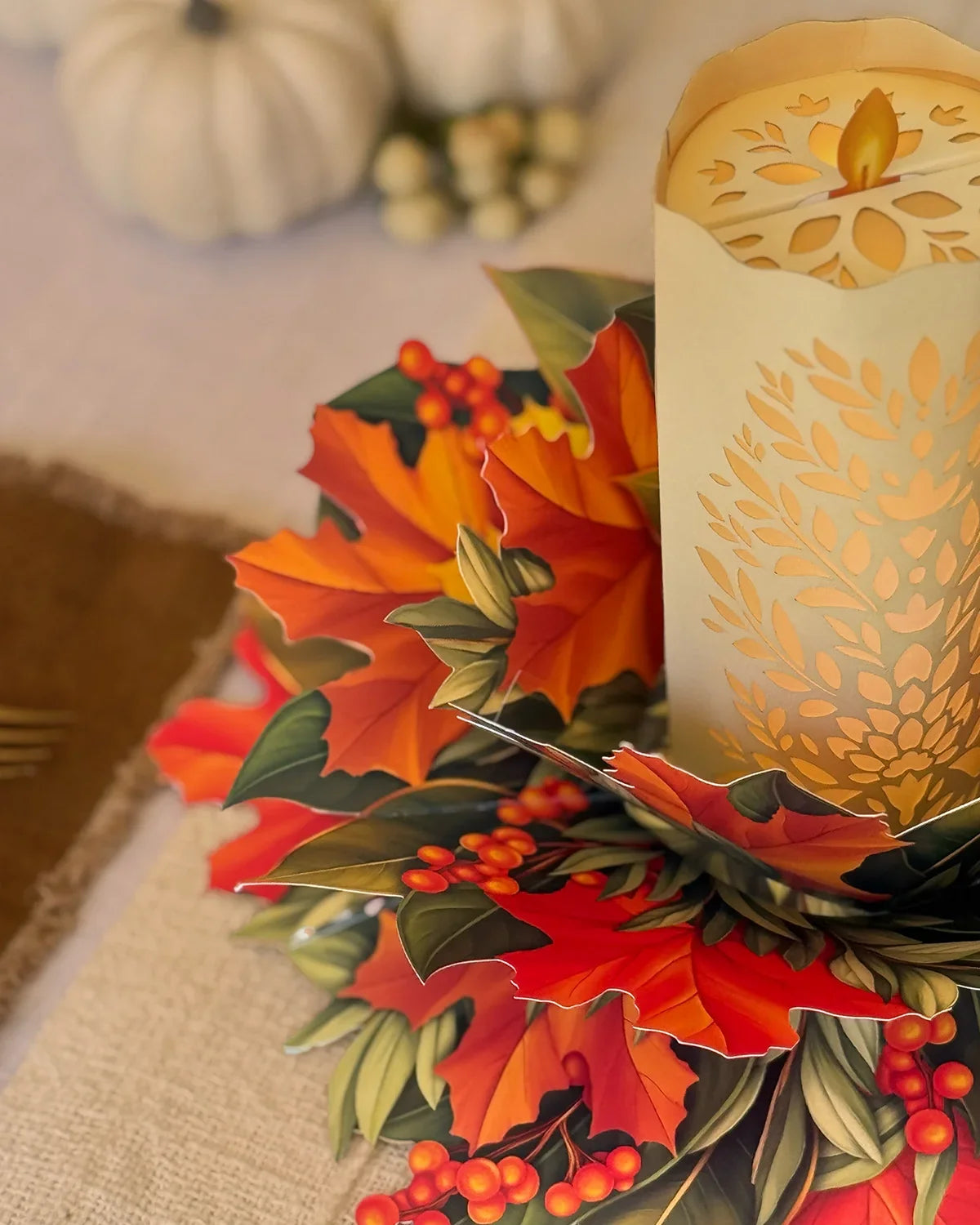 Light-Up Fall Decor Pop-Up Card