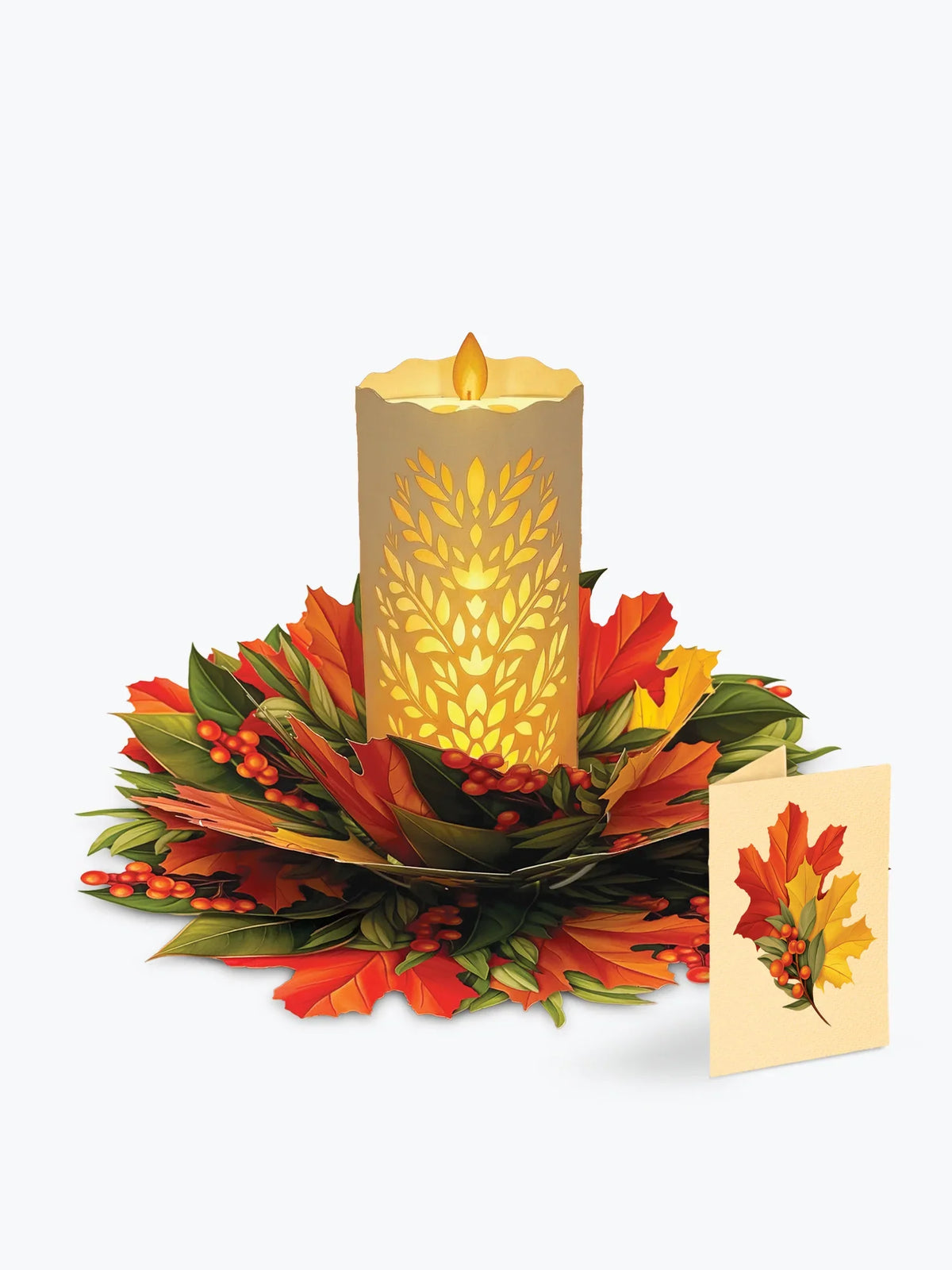 Light-Up Fall Decor Pop-Up Card