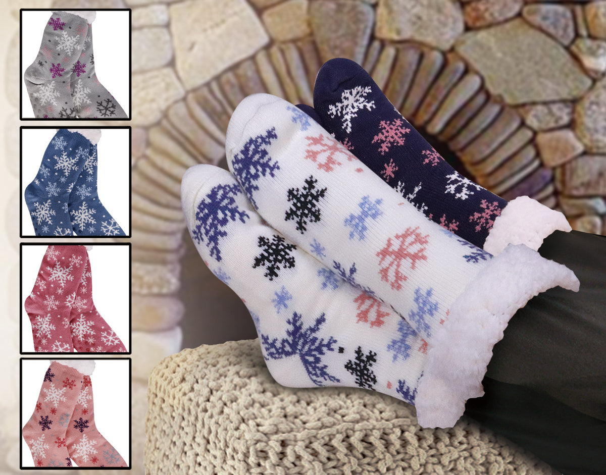 Snowflakes Galore Thermal Slipper Socks