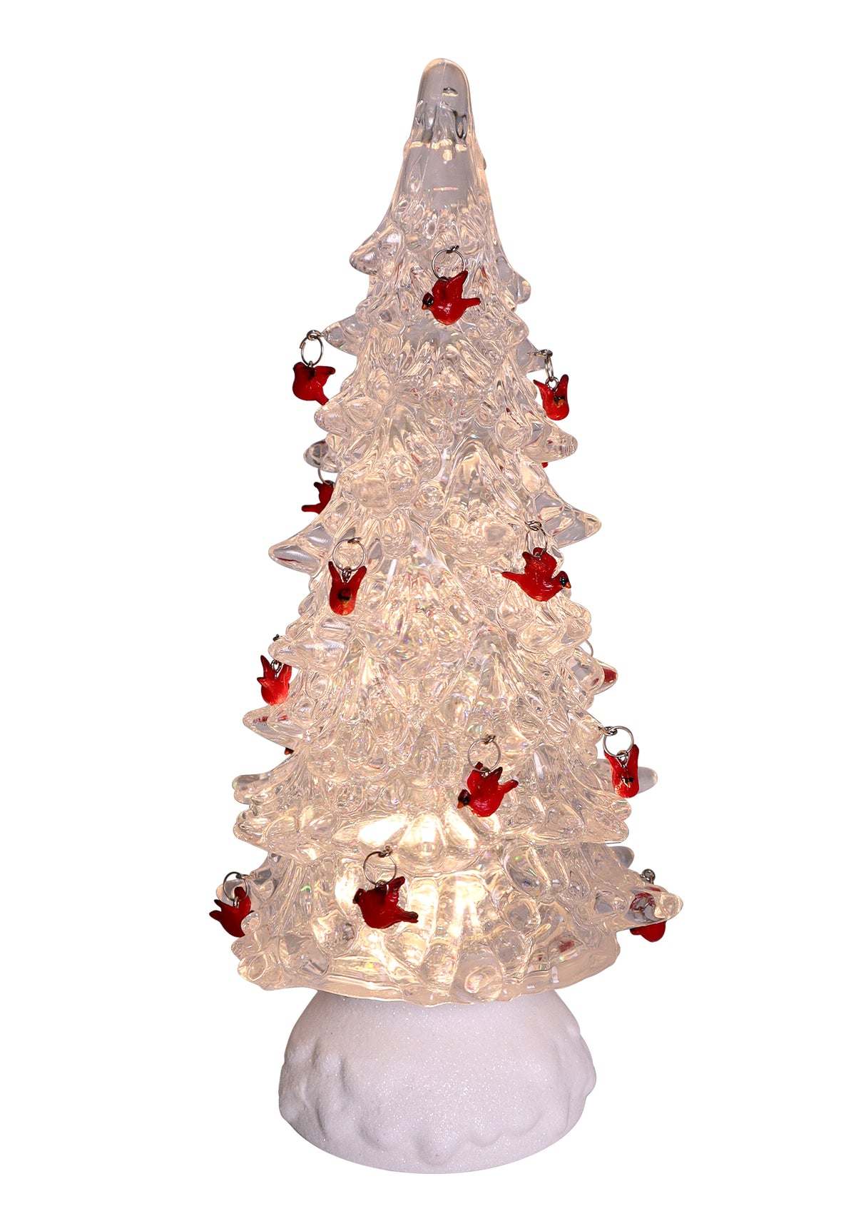 Glitter Tree w/Cardinal Ornaments LED12&quot;