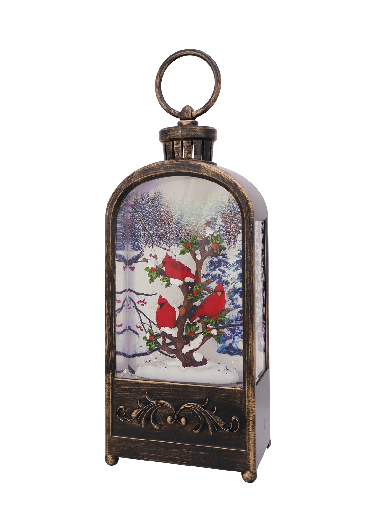 Snowbranch Cardinals Dome Glitter Lantern