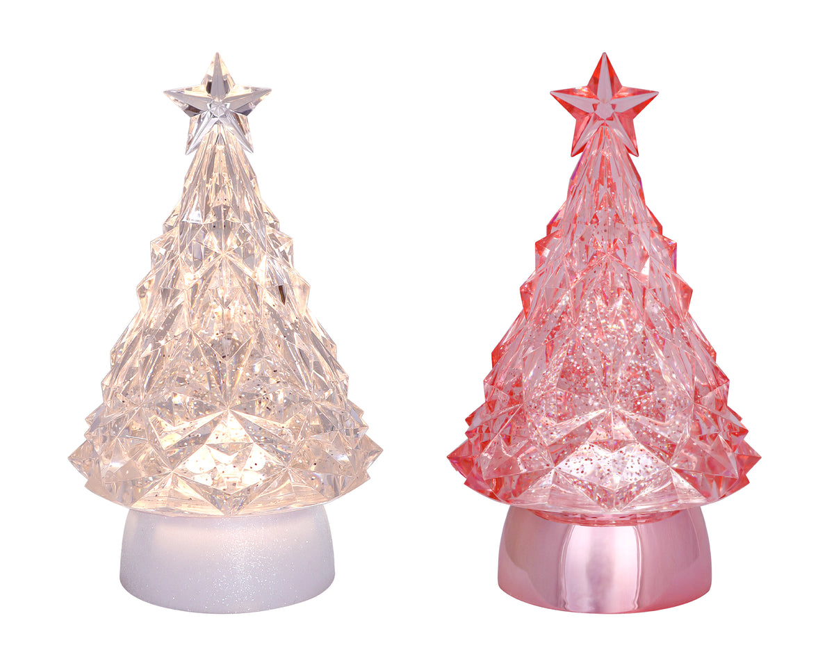 Frosted Blush LED Blowing Glitter Tree