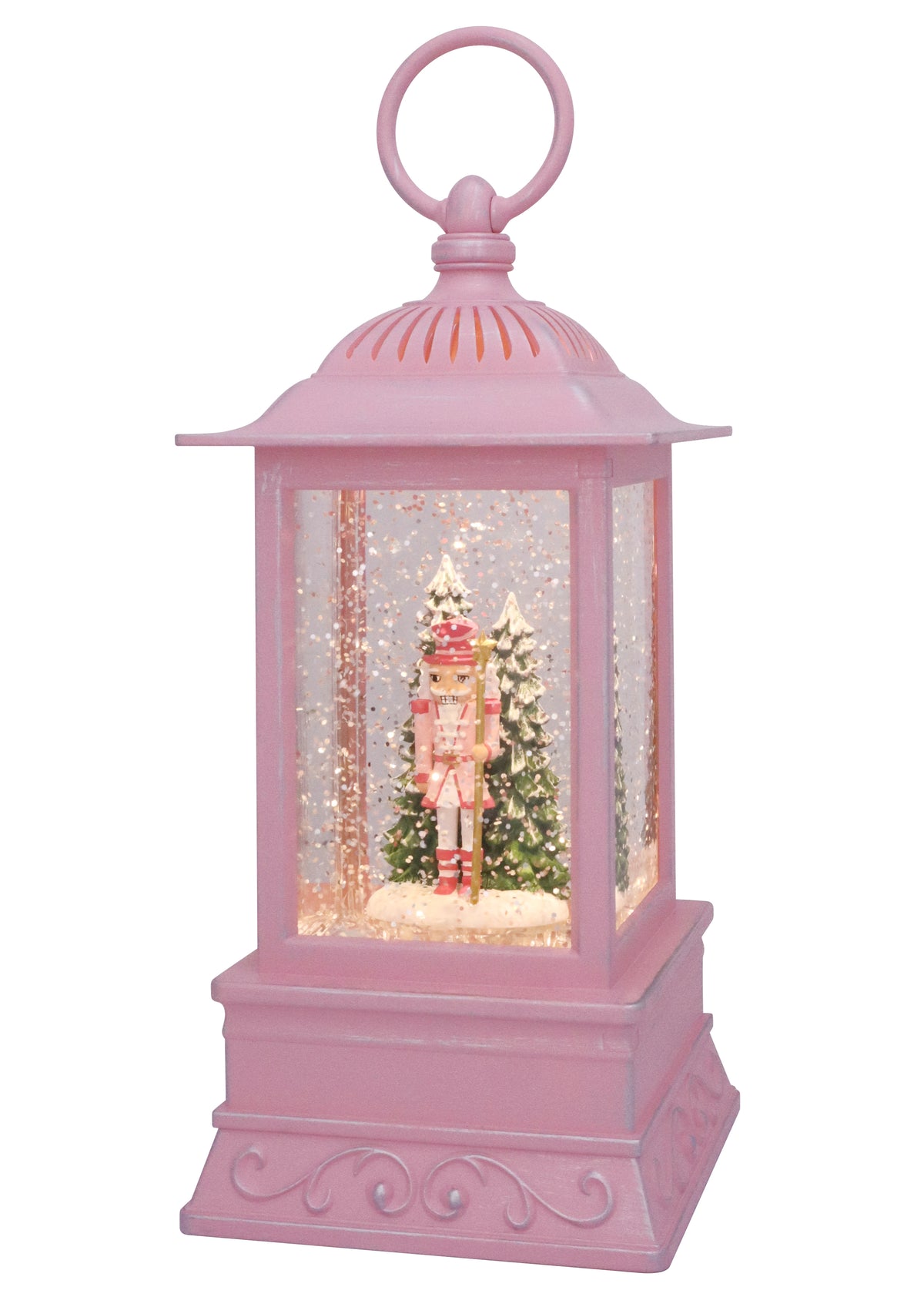 Pink Sugarplum Nutcracker Glitter Lantern