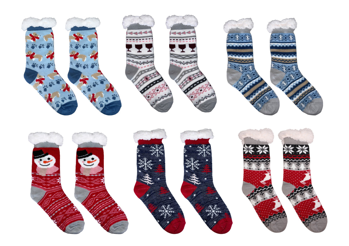 Snowy Cabin Snuggles Thermal Slipper Socks