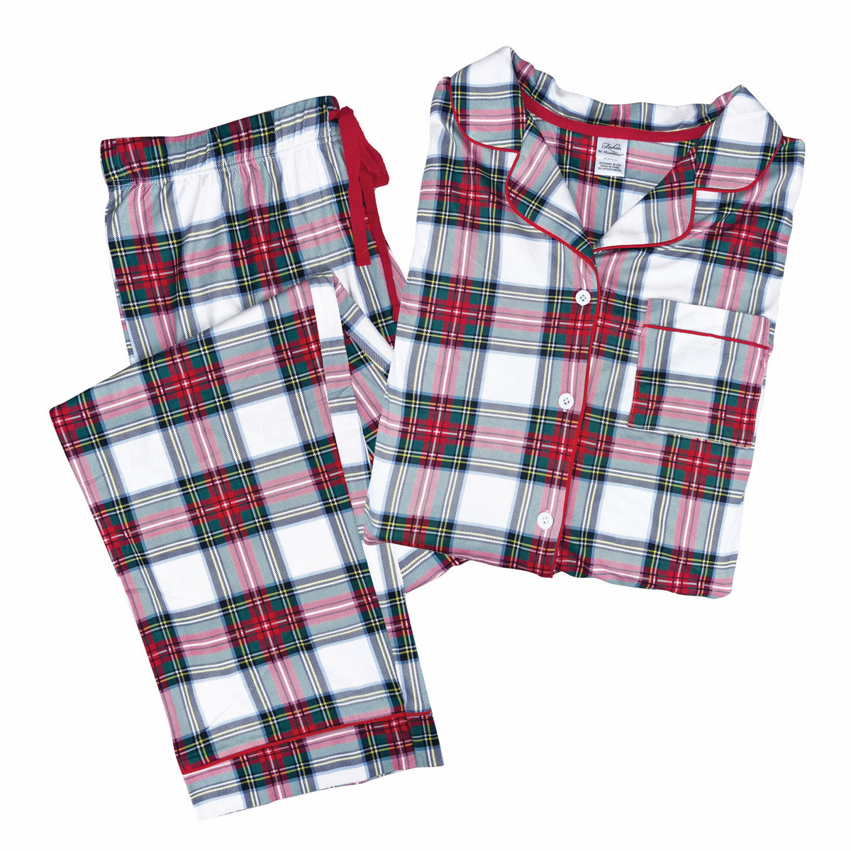 LS Victoria Chic Plaid Button Down Loungewear Set