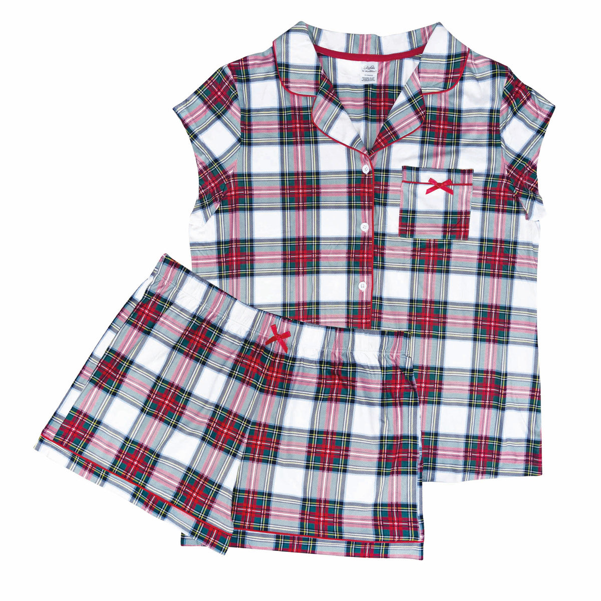 SS Victoria Chic Plaid Button Down Loungewear Set