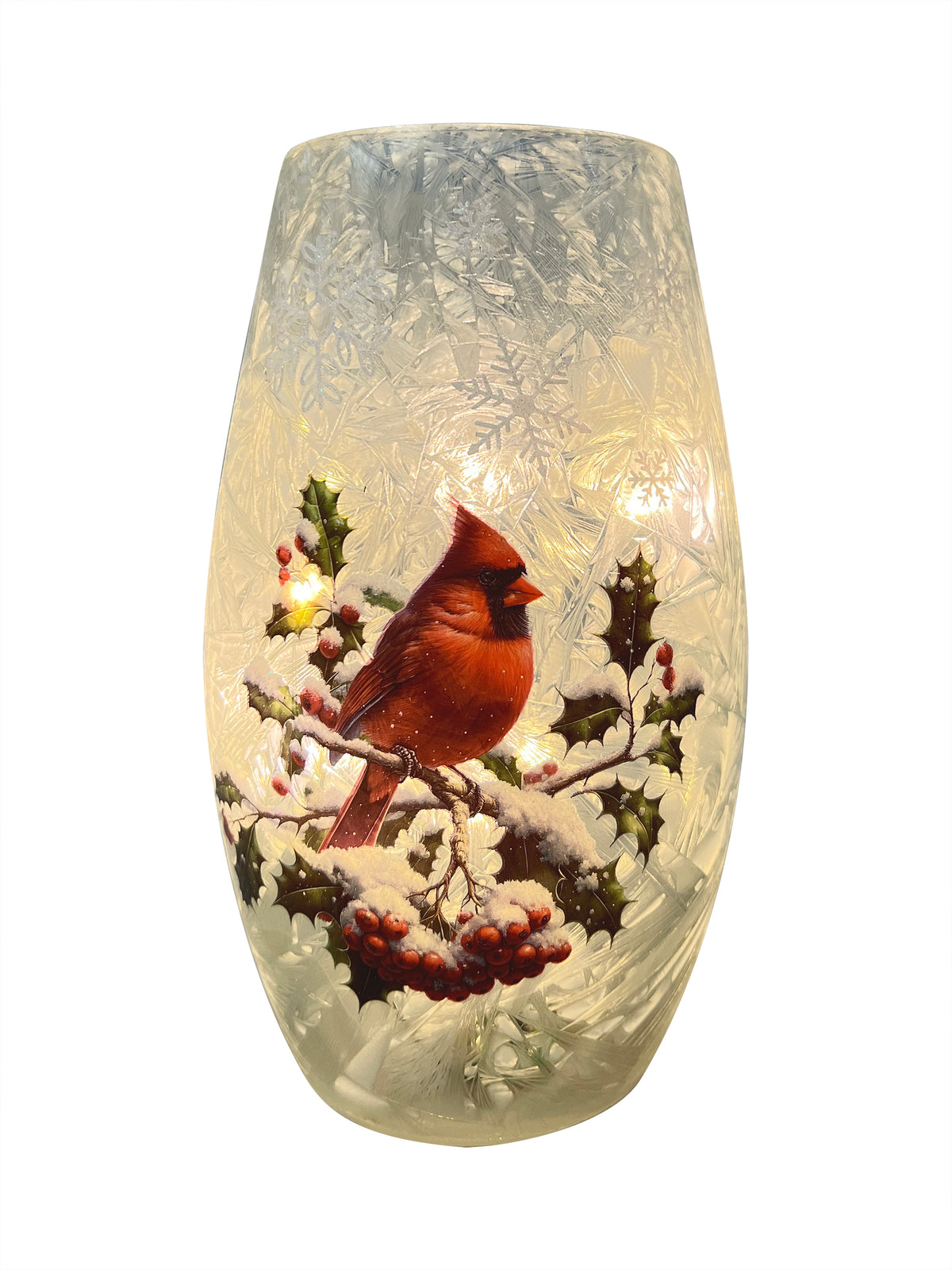 Snowy Glass Vase 4.5&quot;x7&quot;