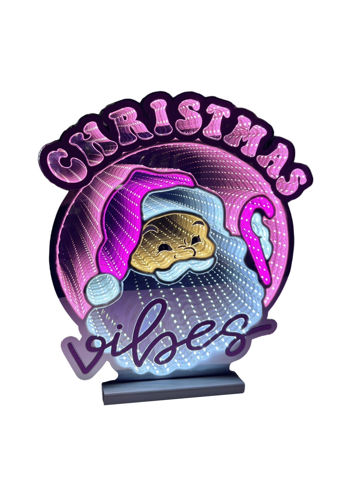 Pink Christmas Vibes Infinity Mirror 15.75&quot;