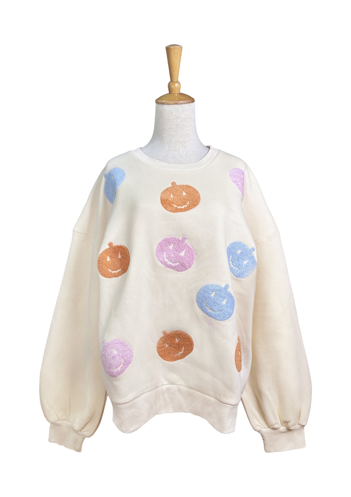 3-D Chenille Pumpkins Sweatshirt