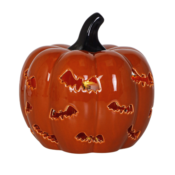 Ceramic LED 6" Pumpkin