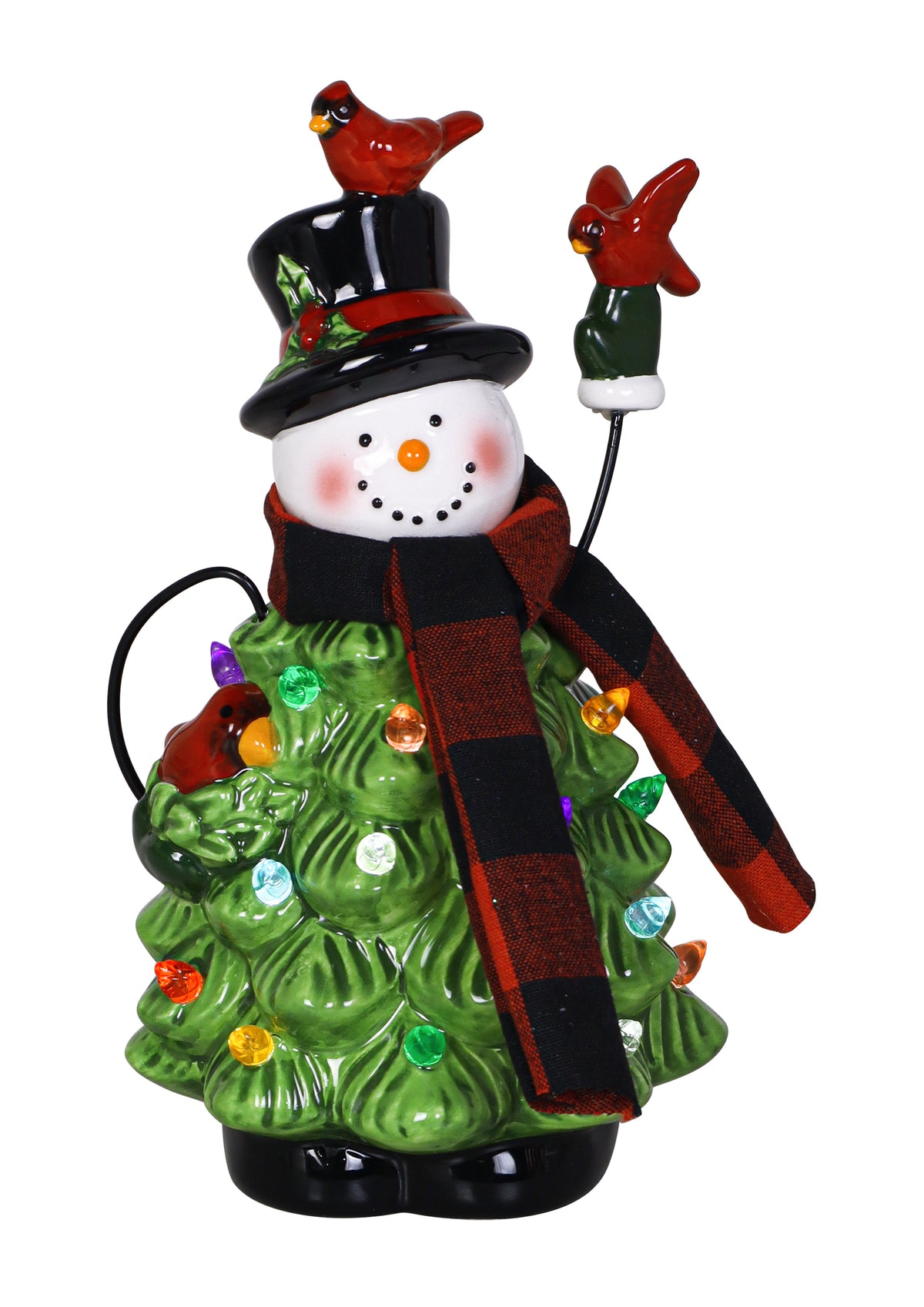 Holiday LED Snowman Ceramic Tree