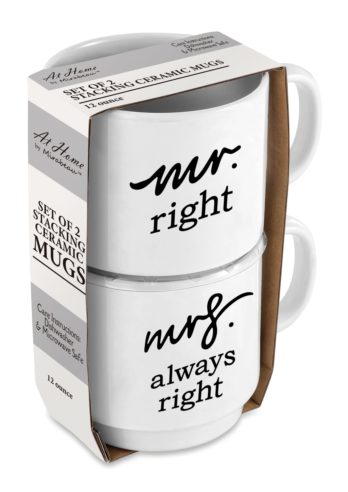 Mrs. & Mr. Stacking Mugs Set of 2