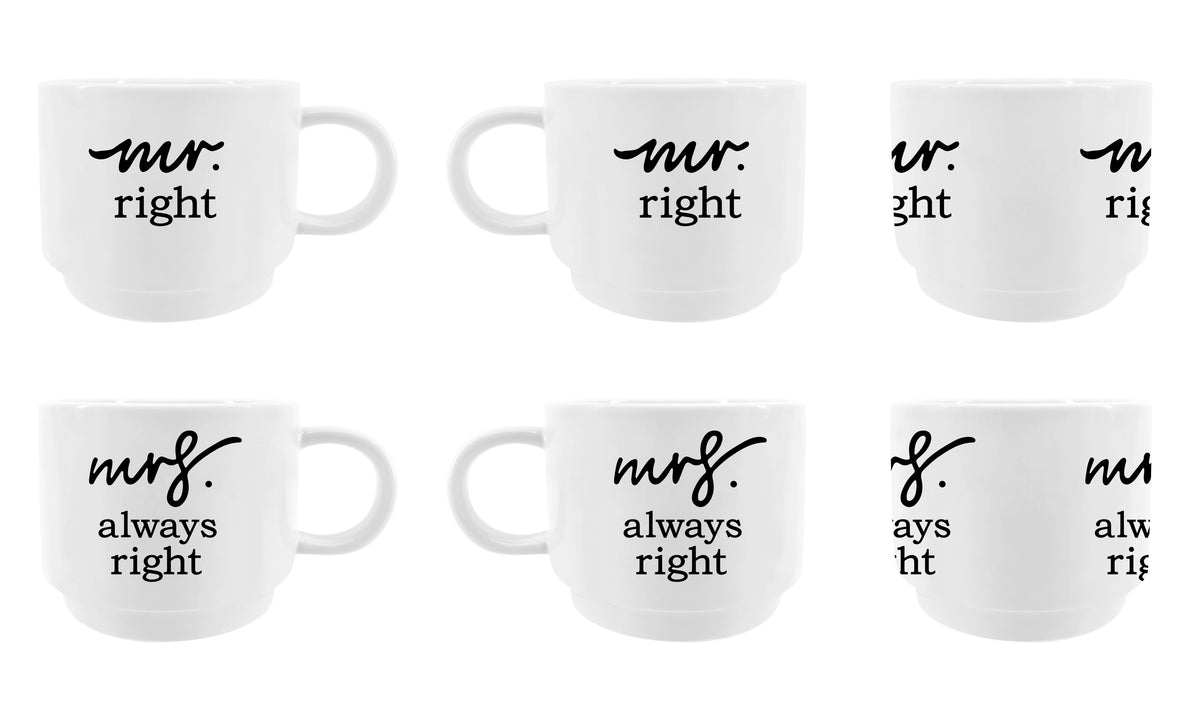 Mrs. & Mr. Stacking Mugs Set of 2
