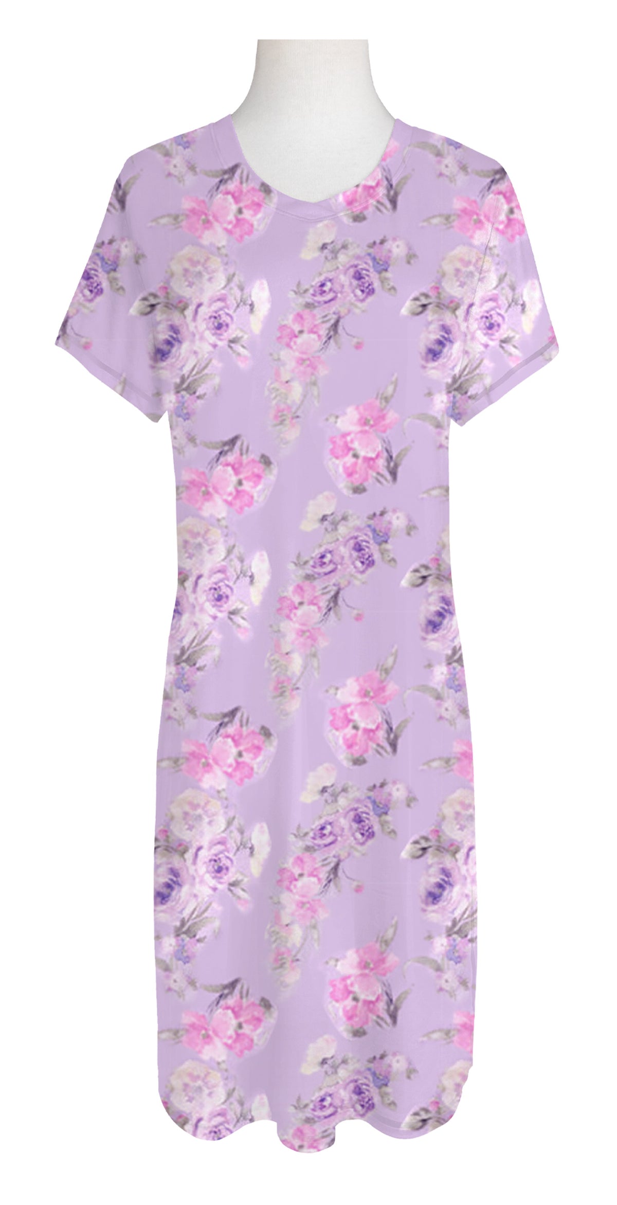 Purple Fancy Floral Sleep Dress