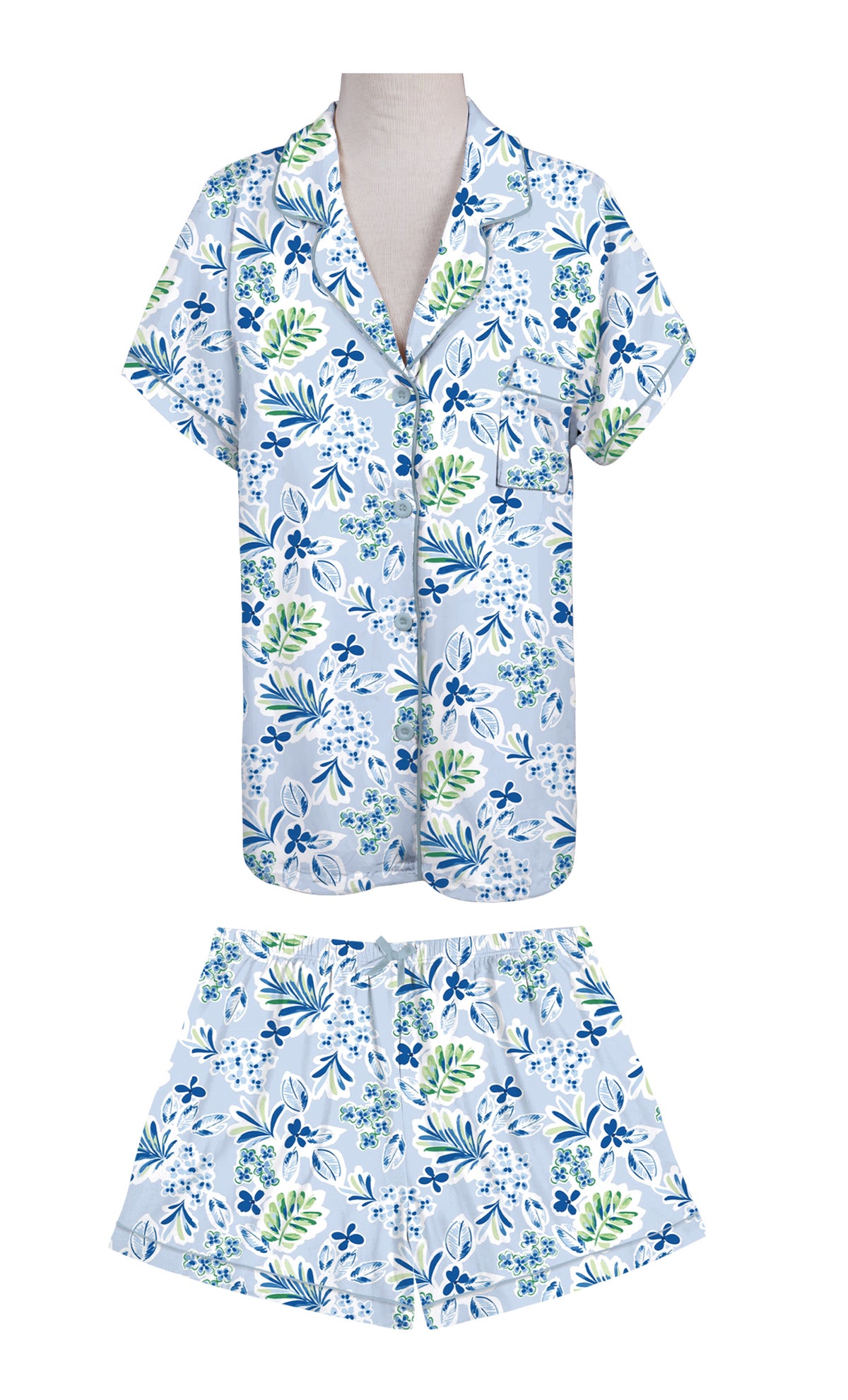 Blue Tropical Floral SS Lounge Set