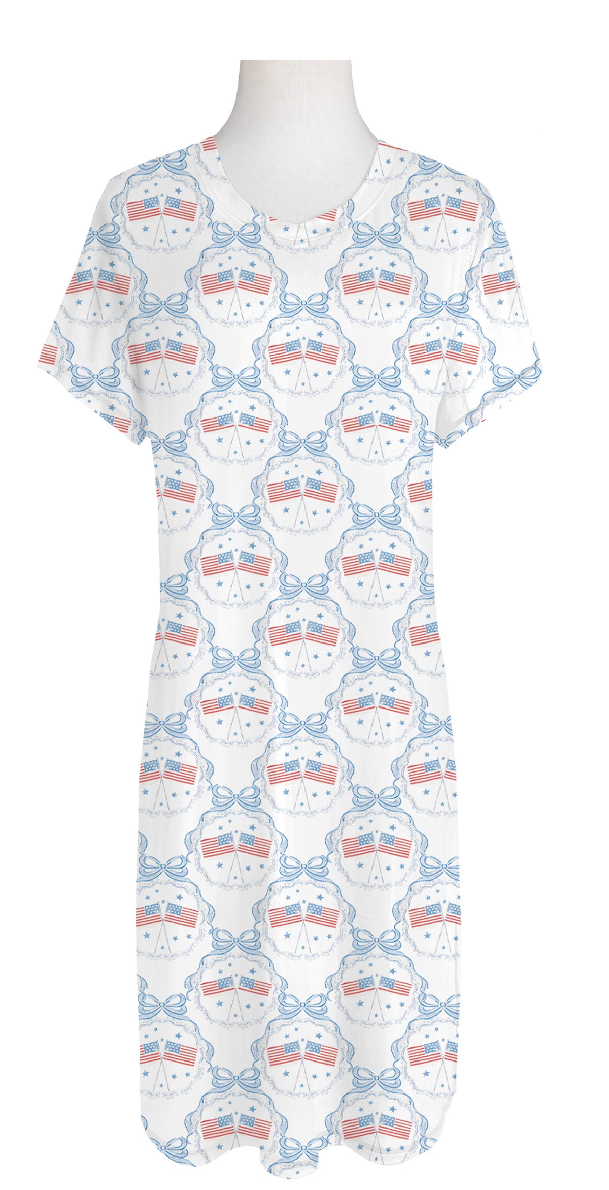 Patriotic Bows and Stars Sleep Dress