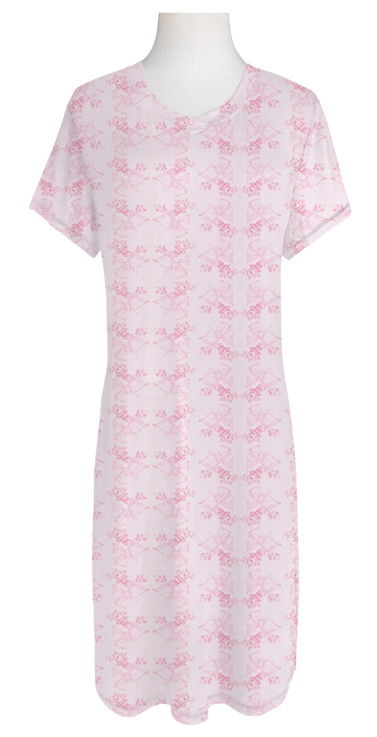Pink Fancy Floral and Bows Sleep Dress