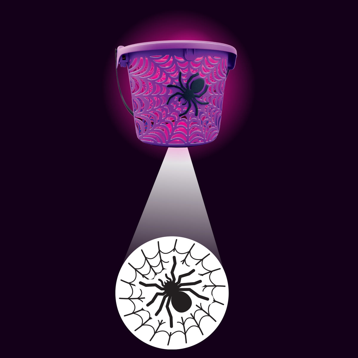 Halloween LED Spider Projection Bucket