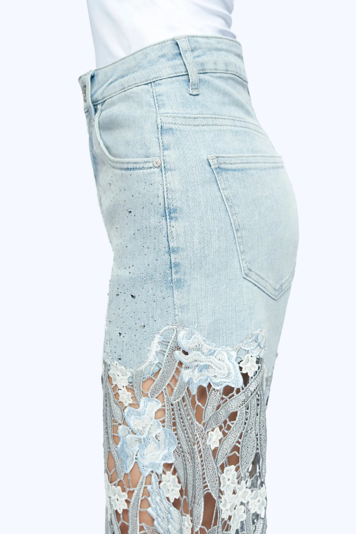 Bayeas Floral Lace High Rise Wide Leg
