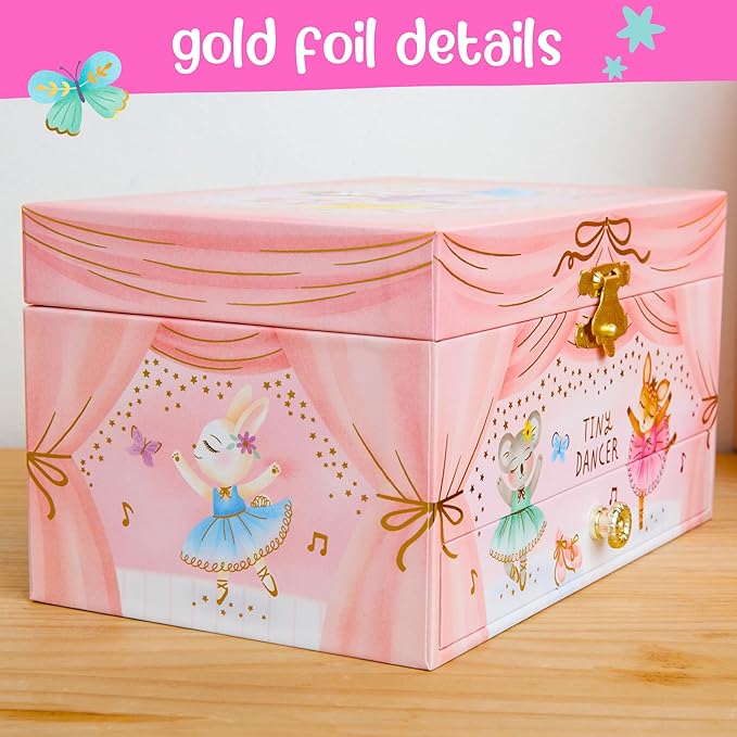 Animal Ballerina Musical Jewelry Box w/ 1 Drawer