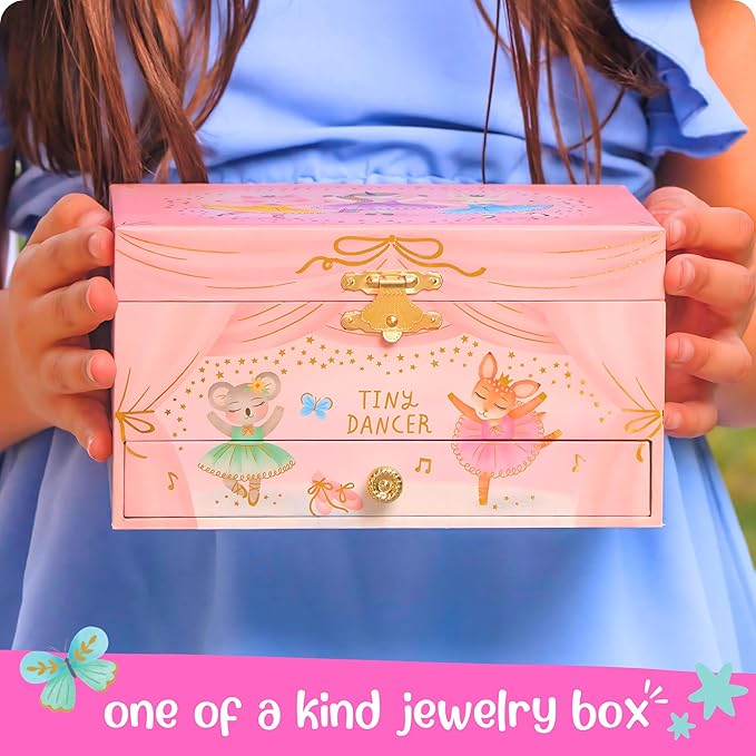 Animal Ballerina Musical Jewelry Box w/ 1 Drawer