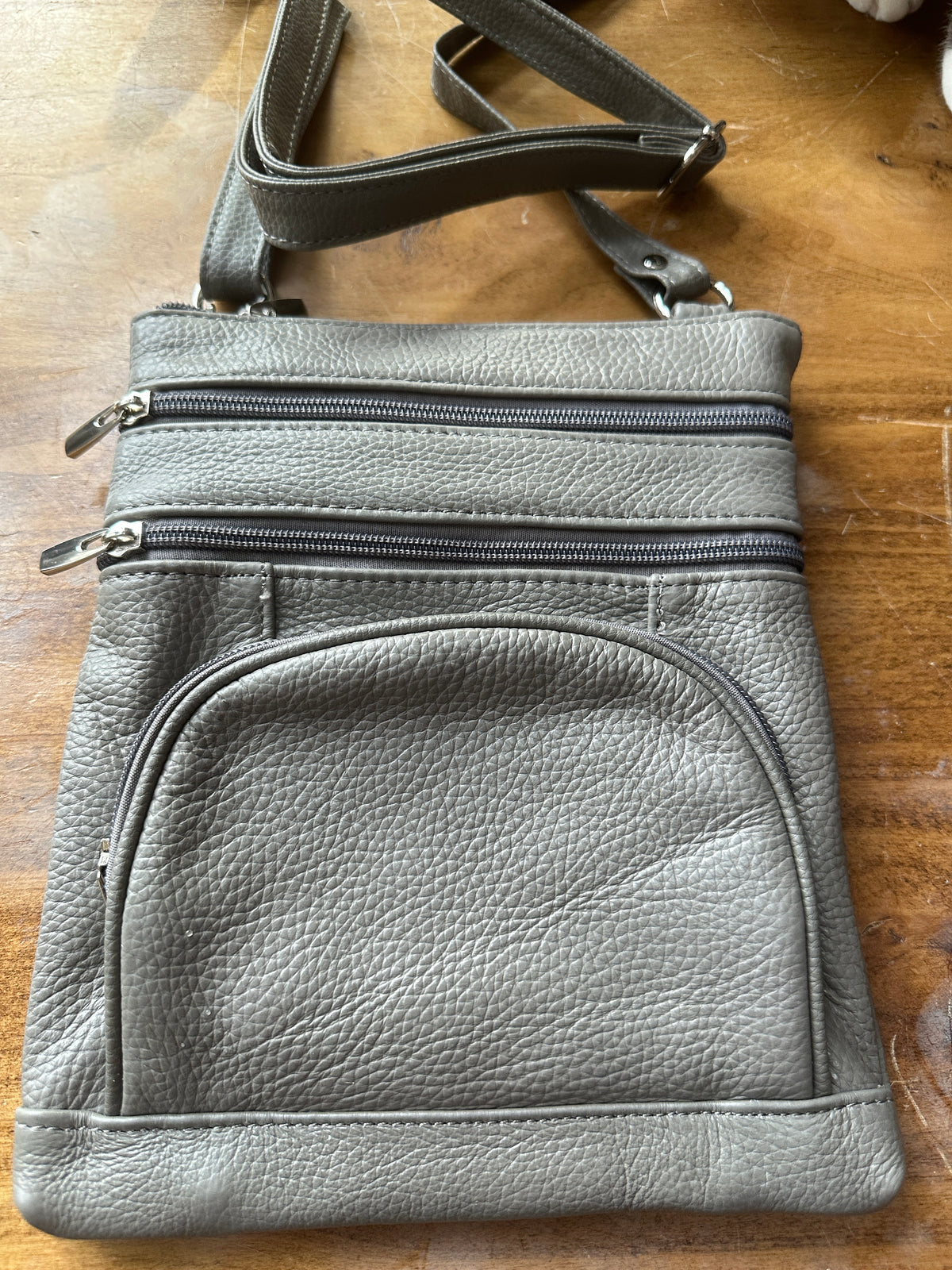 Leather crossbody on the go bag