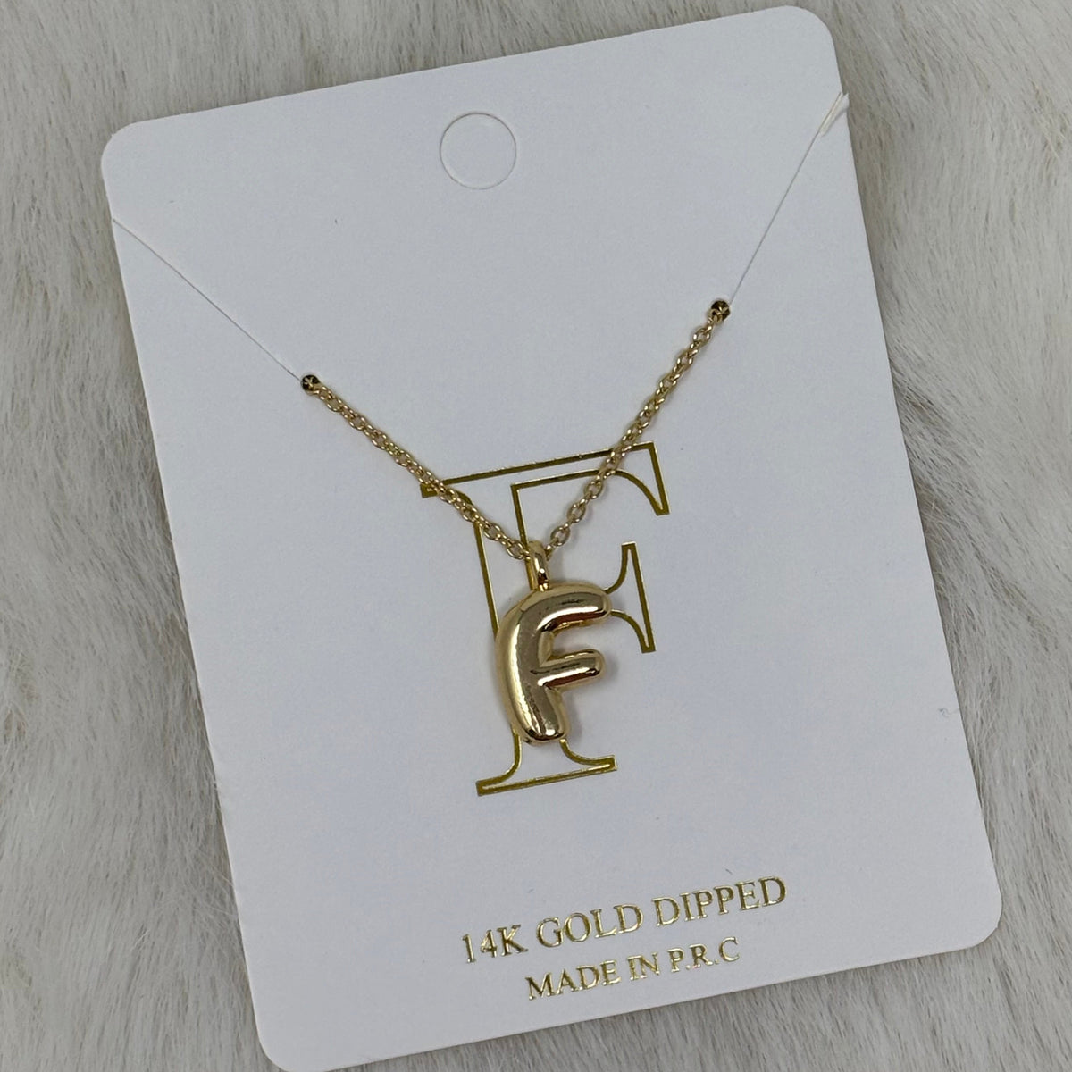 Sm Gold Bubble Initial Necklace