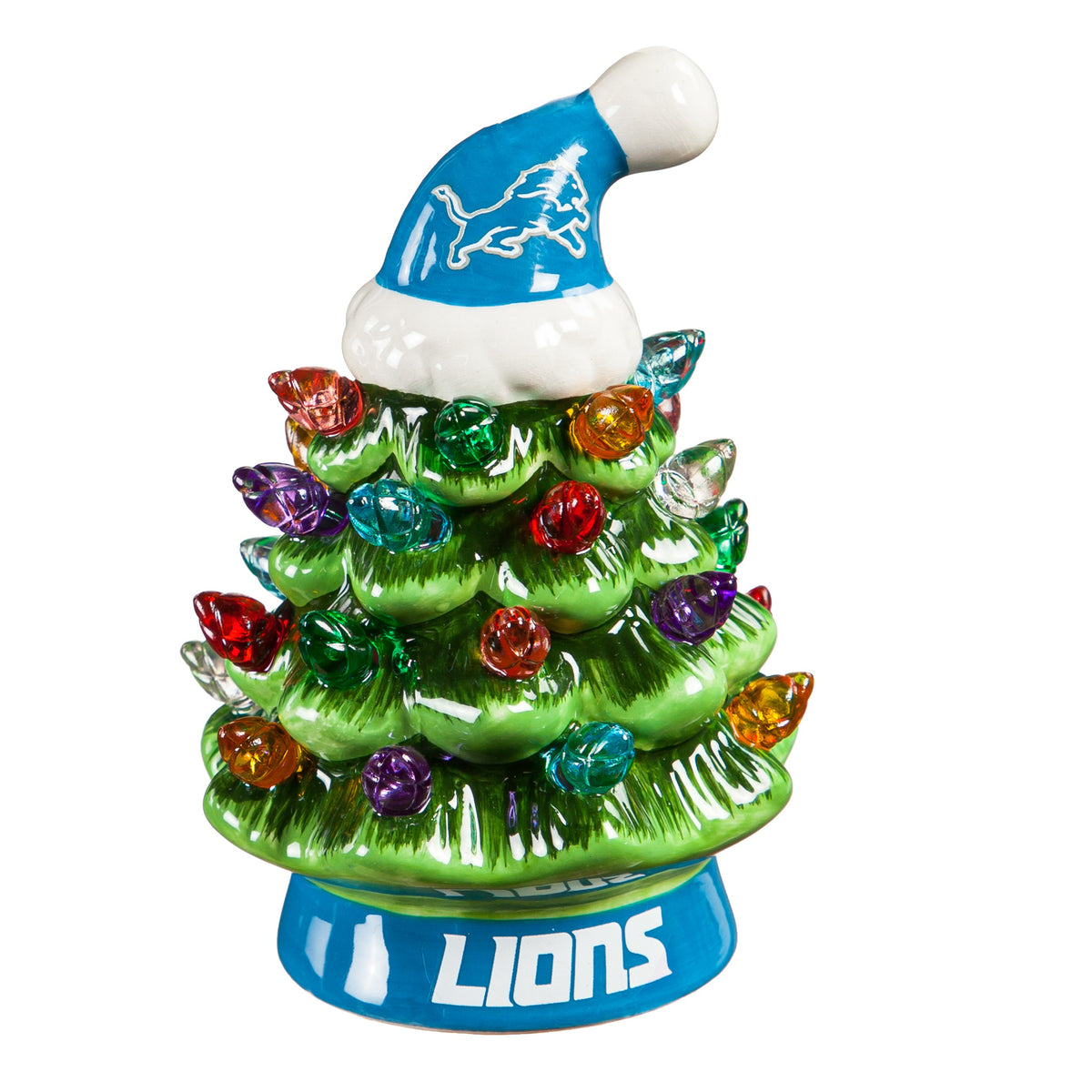 Detroit Lions 4&quot; Mini LED Tabletop Christmas Tree